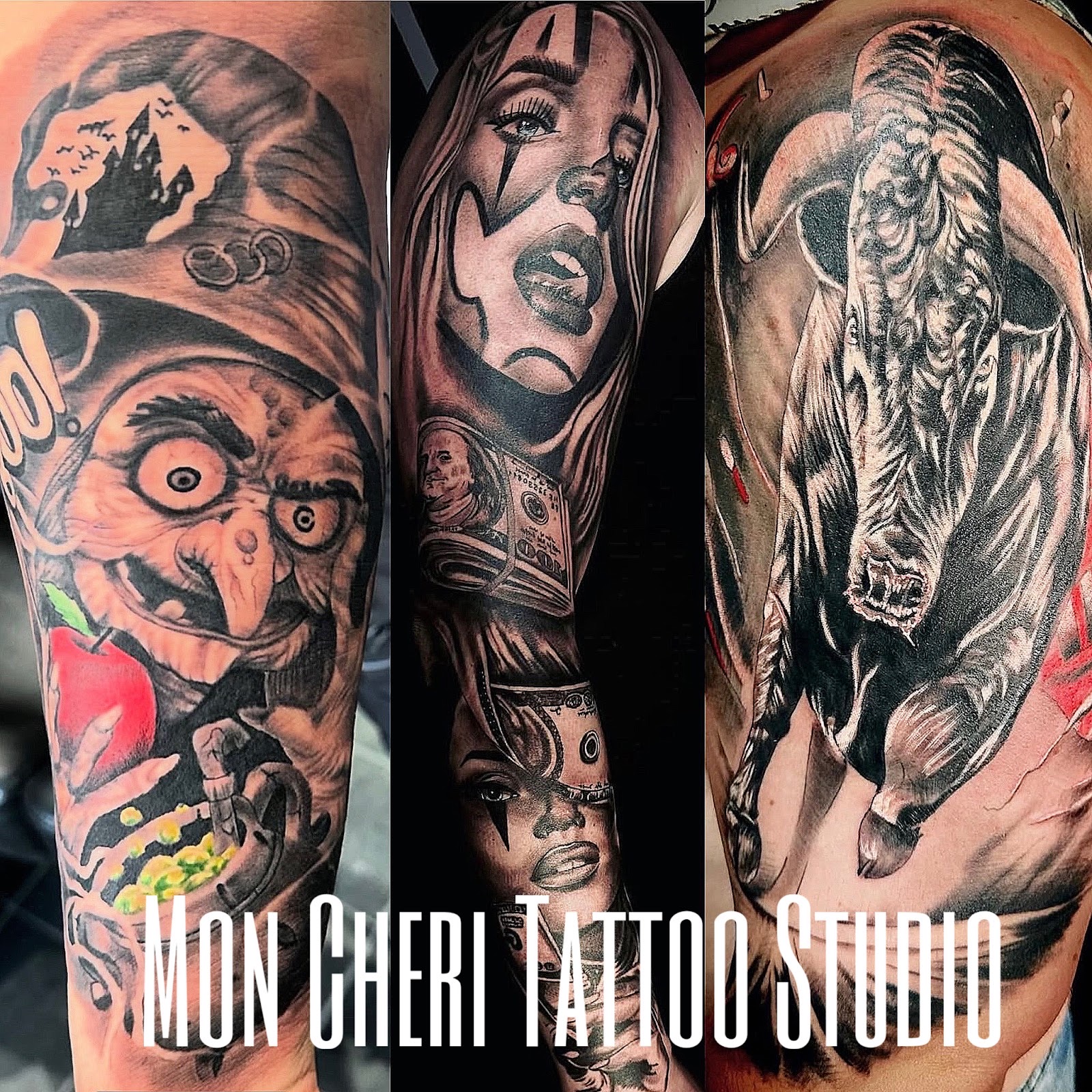 Custom tattoos forearm sleeve of a Norse warrior with a shield